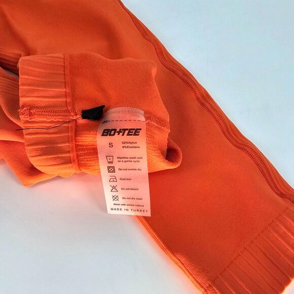 Bo+Tee Ribbed Waist Seamless Intensity Leggings Deep Orange Small - Picture 5 of 7